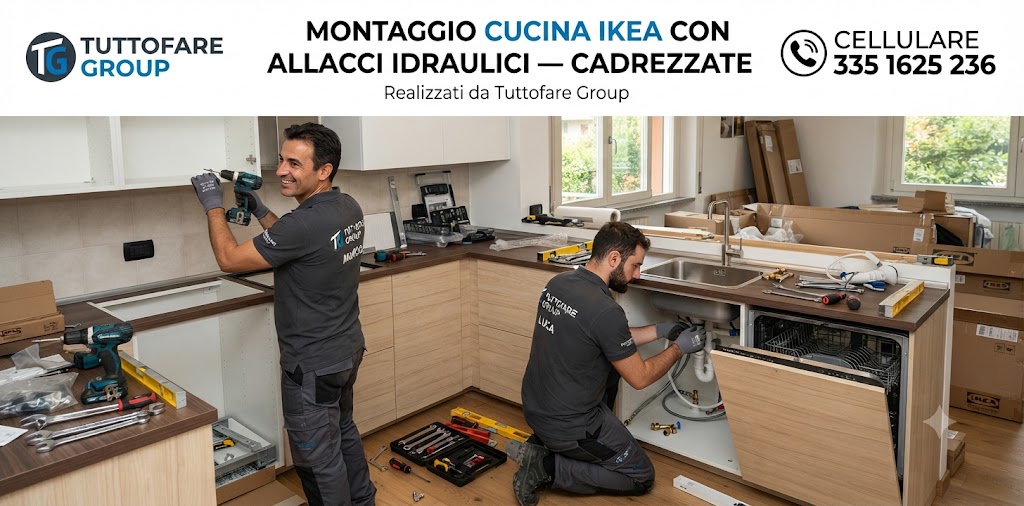 Montaggio cucina IKEA con allacci idraulici — Cadrezzate