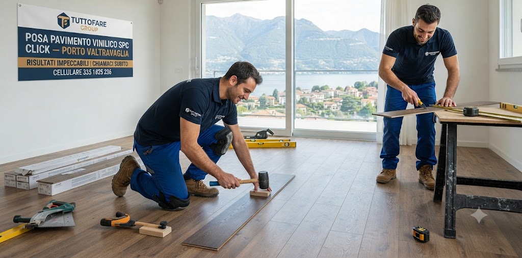 Posa pavimento vinilico SPC click — Porto Valtravaglia