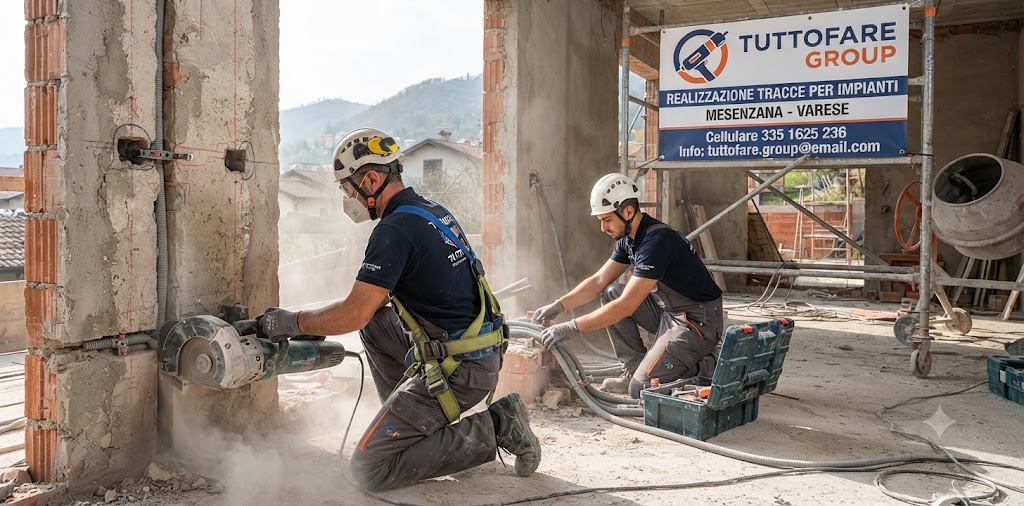 Realizzazione tracce per impianti — Mesenzana