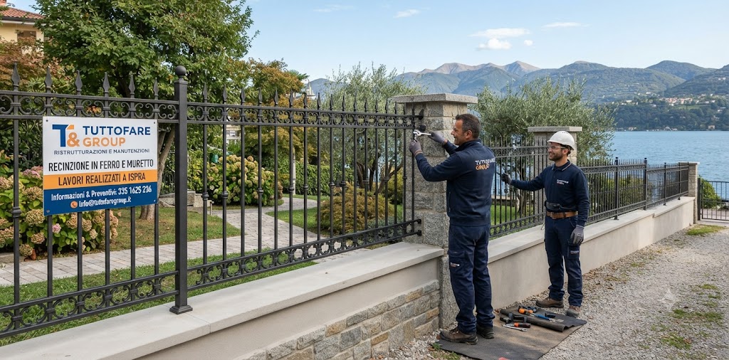 Recinzione in ferro e muretto — Ispra