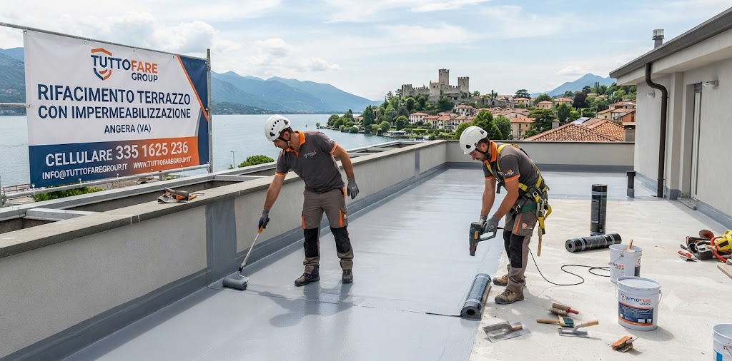 Rifacimento terrazzo con impermeabilizzazione — Angera