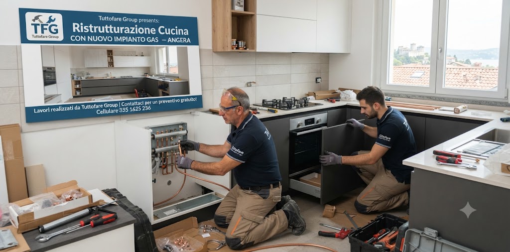 Ristrutturazione cucina con nuovo impianto gas — Angera